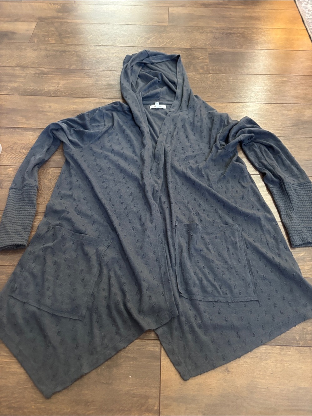 Maurices Dark Navy Hooded Open-Front Cardigan